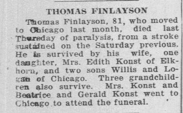 Obituary for THOMAS FINLAYSON (Aged 81)